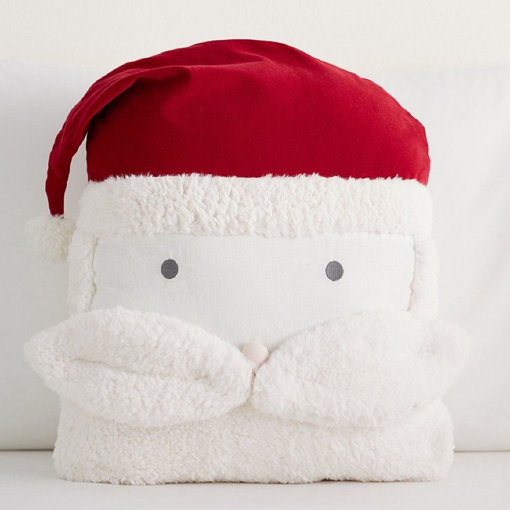 Pottery Barn Kids Santa Pillow  18" wide x 16" high New with tag